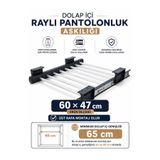 ShopyTime Dolap İçi Raylı Pantolon Askılığı Organizeri 60x47 cm Gardırop Düzenleyici