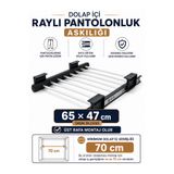 ShopyTime Dolap İçi Raylı Pantolon Askılığı Organizeri 65x47 cm Gardırop Düzenleyici