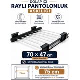 ShopyTime Dolap Içi Raylı Pantolon Askılığı Organizeri 70X47 cm Gardırop Düzenleyici - 70 x 47
