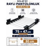 ShopyTime Dolap Içi Raylı Pantolon Askılığı Organizeri 75X47 cm Gardırop Düzenleyici - 75 x 47