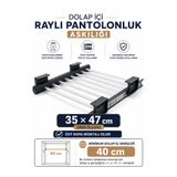 ShopyTime Dolap İçi Raylı Pantolon Askılığı Organizeri 80x47 cm Gardırop Düzenleyici