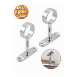 ShopyTime Krom Askı Borusu Orta Destek Flanşı 25 mm Dolap İçi Askılık Boru Taşıyıcı (2 Adet)