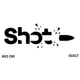 Shot Kurşun Atışı Yazı Sembolü Yapışkanlı Stencil Süsleme Ve Boyama Kalıbı