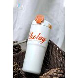 Shotay 750 ml Tek Kapak Çift Kullanım Pipetli/rahat Içim Çelik Su Matarası - Beyaz