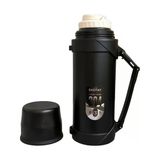 Shotay Adventure 1200 Ml Çelik Termos Outdoor Vakumlu Çift Katmanlı Isı Yalıtımlı Mat Siyah Sht-St-8213