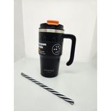 Shotay Handle Mug St-8169 680Ml Pipetli-Pipetsiz Kullanim Termos Bardak Siyah
