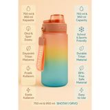 Shotay Renk Geçişli Spor & Okul Matara 950 ml ST-7217 - Pembe