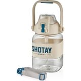 Shotay Ribbon Grib Su Matarası Tritan Beyaz 1000ML - 1 lt
