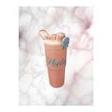 Shotay ST-8133 Pembe 750 ml Çelik Çift Başlıklı Termos Matara