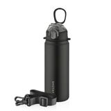 Shotay ST-8228 750 ml Siyah Pipetli Şeffaf Kapaklı Çelik Termos