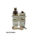 Shotay ST-8903 330ML+450ML Çift Kullanım Pipetli Matara - Beyaz