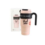 Shotay ST-8917 Çift Kullanım Pipetli/Rahat İçim Pembe 1000ml Çelik Matara