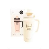 Shotay ST-8918 Çift Kullanım Pipetli/Rahat İçim Beyaz 720ml Çelik Termos