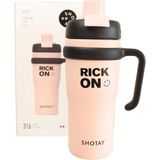 Shotay ST-8918 Çift Kullanım Pipetli/rahat Içim Pembe 720ML Çelik Termos - Çok Renkli