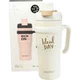 Shotay ST-8919 Çift Kullanım Pipetli/rahat Içim Beyaz 1000ML Çelik Termos - Çok Renkli
