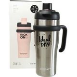 Shotay ST-8919 Çift Kullanım Pipetli/rahat Içim Gri 1000ML Çelik Termos - Çok Renkli