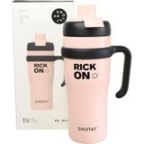 Shotay ST-8919 Çift Kullanım Pipetli/rahat Içim Pembe 1000ML Çelik Termos - Çok Renkli