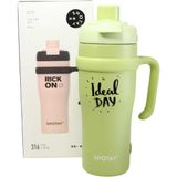 Shotay ST-8919 Çift Kullanım Pipetli/rahat Içim Yeşil 1000ML Çelik Termos - Çok Renkli