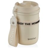 Shotay Strow Çelik Termos Mug 410ML Krem - 420 ml