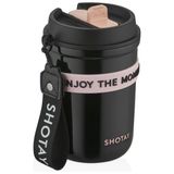 Shotay Strow Çelik Termos Mug 410ML Siyah - 420 ml