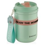 Shotay Strow Çelik Termos Mug 410ML Yeşil - 420 ml