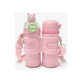 Shotay Termos Matara 330 ml + 330 ml Çift Hazneli 316 Çelik Pipetli Pembe – SHT-ST-8905 - Standart