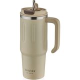 Shotay Travel Çelik Termos Mug 900ML Krem - 900 ml