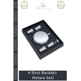 #Shottermos Çelik Kahve Soğuk Tutucu Şık Dayanıklı Tasarım 1 Matara 4 Shot Bardak Hediye Seti