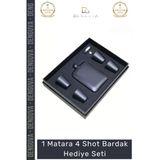 #Shottermos Çelik Matara Kahve Muhafaza Kutusu Paslanmaz Piknik Outdoor 4 Shot Bardak Hediye Seti
