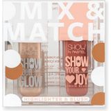 Show By Pastel Mix & Match Glow Liquid Highlighter 72 & Joy Liquid Blush 53 Renkli Aydınlatıcı Seti
