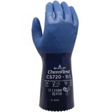 SHOWA CS720 Nitril Kimyasal Dayanıklı Koruyucu Eldiven, Polyester/Naylon Astar ve Kaba Doku, 30,48 cm Uzun, Mavi, L