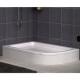 Shower Oval Asimetrik Monoblok 90x120 cm Duş Teknesi