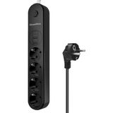 Showmax Serisi SH-2546 4lü 2m 10A 2500W 2xusb 1xtype-C Termal Akım Korumalı Priz