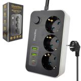 Showmax Sh-4626 3Lu Akim Korumali Priz 2 Metre Anahtarli 10A 2500 Watt 2Xusb 1Xtype-C