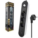 Showmax SH-4628 Termal Akım Korumalı Priz 3 Priz+2 Usb+1 Type-C Giriş