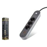 Showmax Sh4628 Termal Akım Korumalı Uzatma Kablosu 3 Priz + 2 Usb + Type-C + Anahtar 2M Siyah