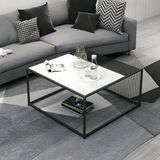 SHP03079 Modern Kare Mdf Tablalı Metal Çerçeveli Orta Sehpa - Belirtilmemiş