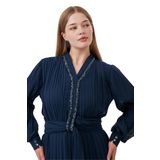 Shr Model Taşli Piliseli Elbise -Lacivert