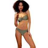 Shra Mayo Straplez Bikini Takımı - Haki - 34