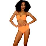 Shra Mayo Straplez Bikini Takımı - Turuncu - 38