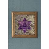 Shree Yantra Mandala -Masif Çerçeveli Taş Tablo-Duvar Dekoru- Oscar Stone Decor 28X28 CM