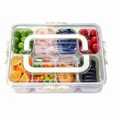 SHUCHNOYE Snackle Box Kabı - Kapaklı ve Saplı Bölünmüş Servis Tabağı, Taşınabilir Atıştırmalık Kutusu Konteyner Tepsisi, Şeker, Meyve ve İkramlar için Mükemmel