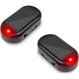 Shudyear Araba Solar Analog Uyarı Işığı Hırsızlığa Karşı LED Yanıp Sönen Güvenlik Işığı Sahte Işık Aldatıcı Işık USB Şarj Portlu (2 adet Kırmızı)