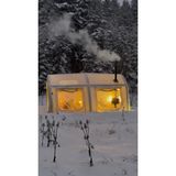 Shufa Glampıng Tekne Şekilli Şişme Çadır 400×350×220 cm – Şeffaf Kapı ve Pencereli