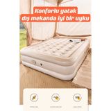 Shufa Şişme Kendinden Elektrikli Pompalı Yatak 152x198x40 Cm Krem
