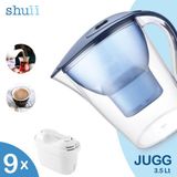 Shuii Jugg I Su Arıtma Sürahisi + 9 adet Filtre I Pure+ ve Maxtra+ Filtreleri ile Uyumlu