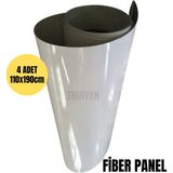Shuivan Karavan Banyo Duş Duvarı 110X190CM 4'lü Set Fiber Panel - Beyaz
