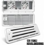 Shuivan Shuıvan Buzdolabı Havalandırma Menfezi 12V Fanlı Kış Kapaklı 48X18,5CM - Beyaz - 12V