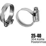 Shuivan Shuıvan Hortum Kelepçesi 25-40 Vida Ayarlı 304 Paslanmaz