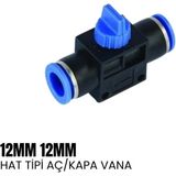 Shuivan Shuıvan Pnömatik Rekor 12MM Hortum Arası Hat Tipi Vana - Şipşak